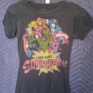 Marvel Kids Superhero T-Shirt - Black and Multicolor